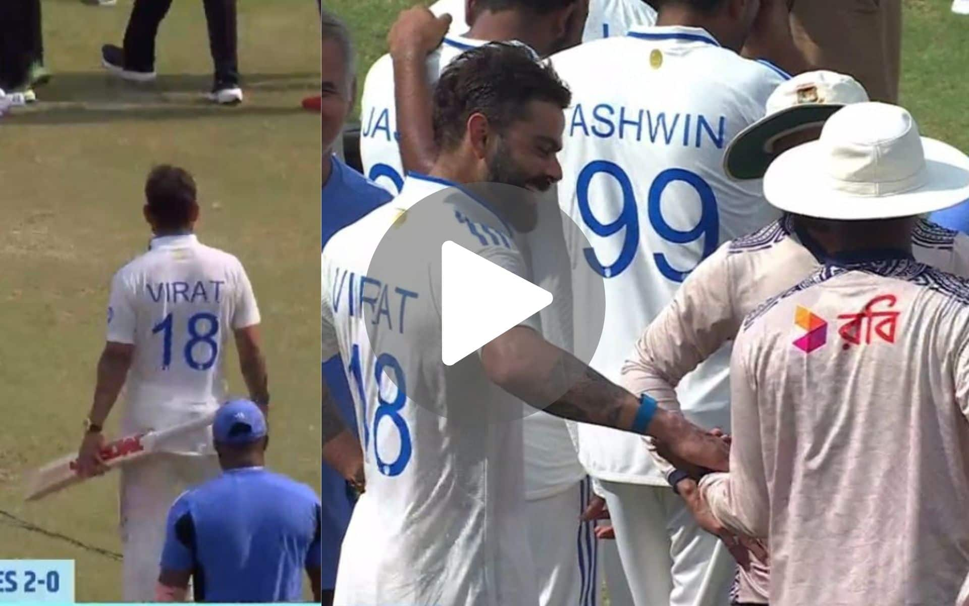 [Watch] Virat Kohli Gifts His Bat To Shakib Al Hasan On His Last Test In India Before Retirement